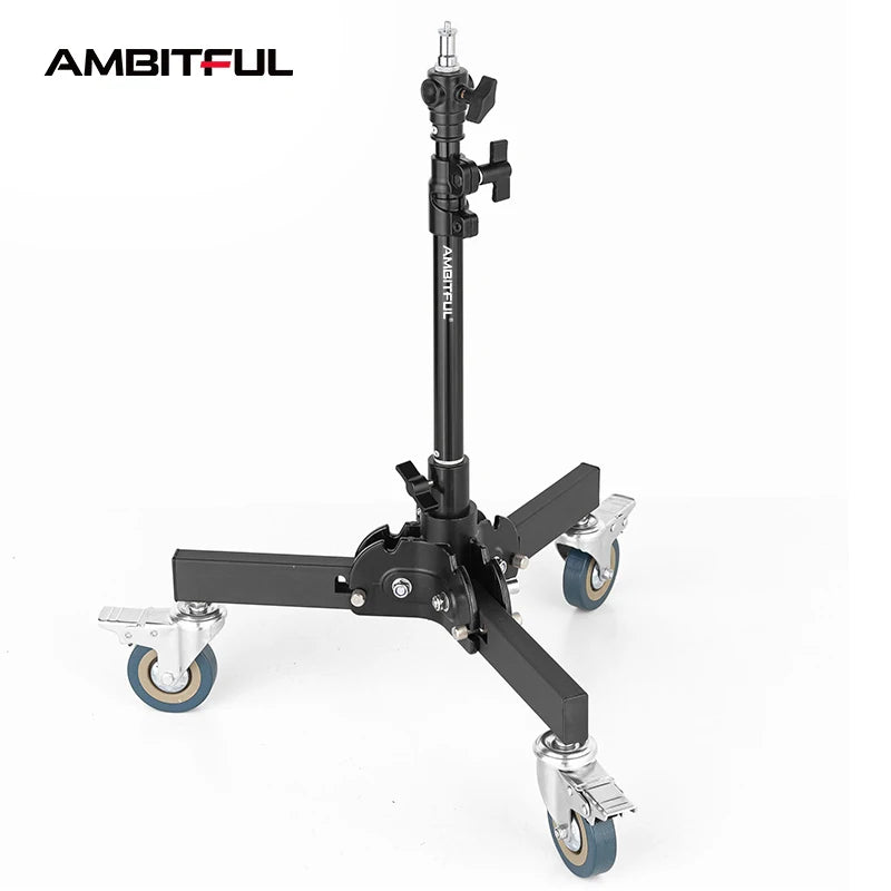 Folding aluminum floor light stand with wheels