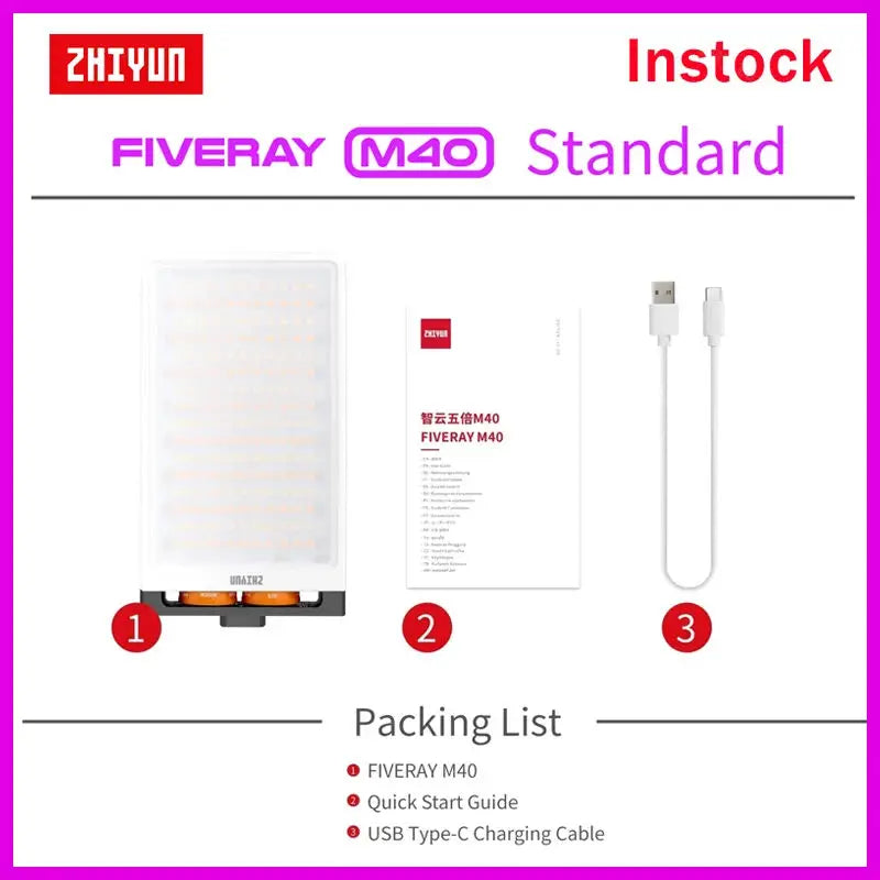ZHIYUN FIVERAY M40 Handheld Pocket LED Fill Light for Photo & Video