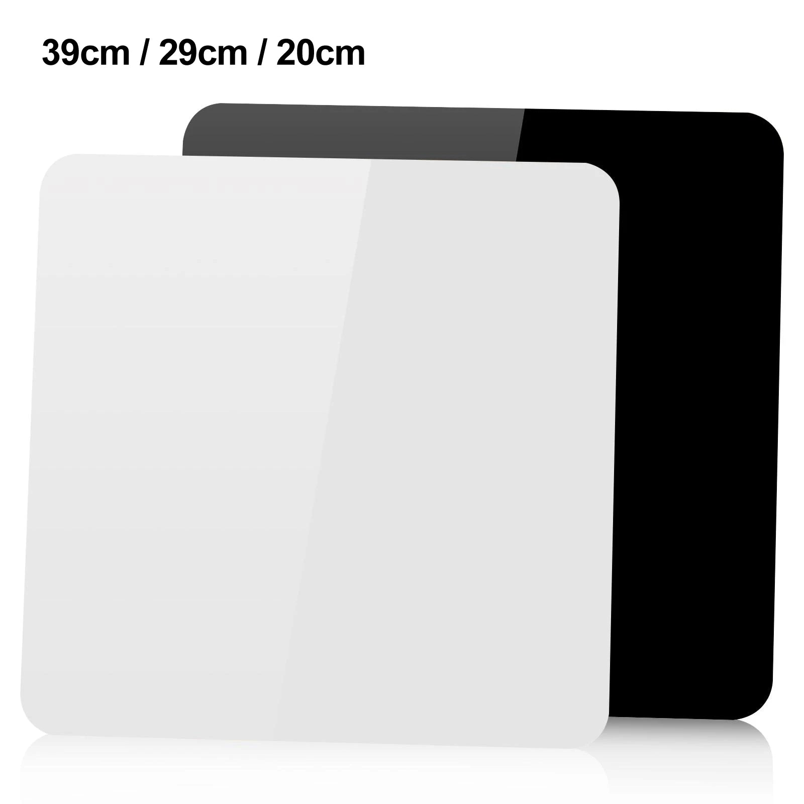PULUZ 39cm / 29cm / 20cm Photography Acrylic Reflective Display Table Background Board (Black and White)